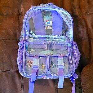 HTWO backpack, clear and purple, NWT. 2 for $20